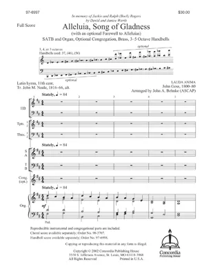 Alleluia, Song of Gladness (Full Score)
