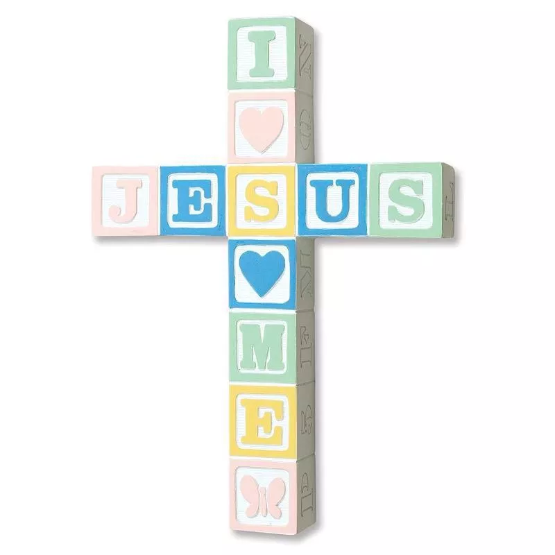 Baby Block Wall Cross