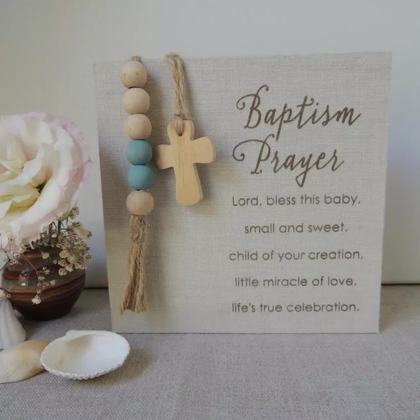Baptism Prayer Fabric Plaque
