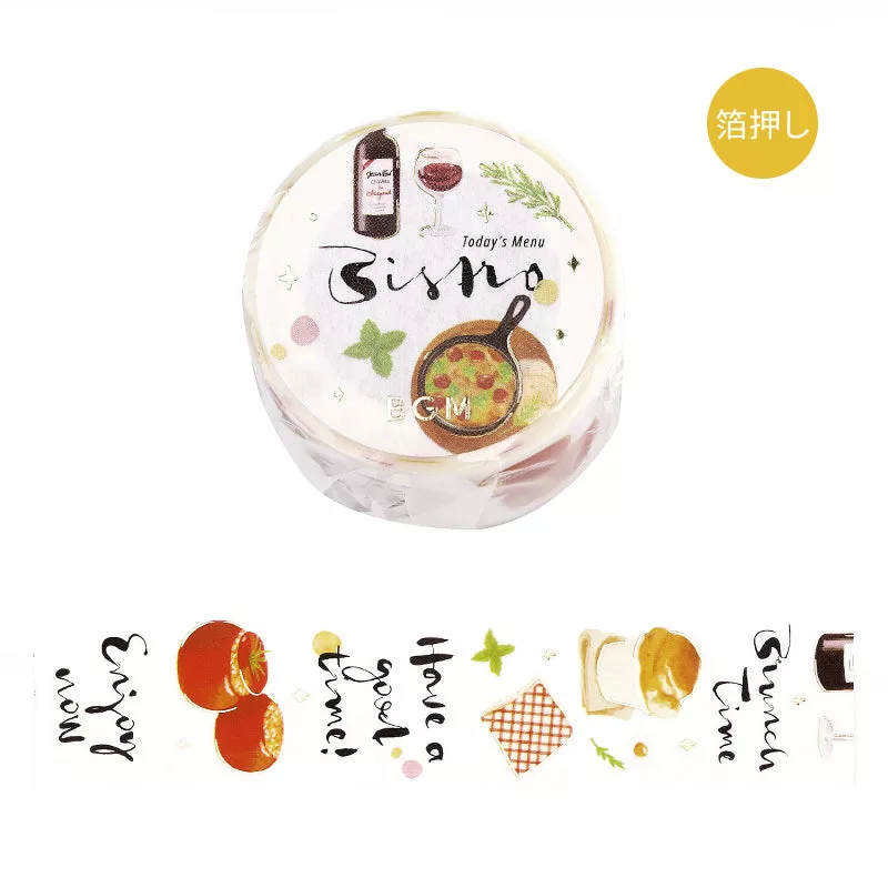 BGM Foil Stamping Masking Tape: Today's Menu - Bistro