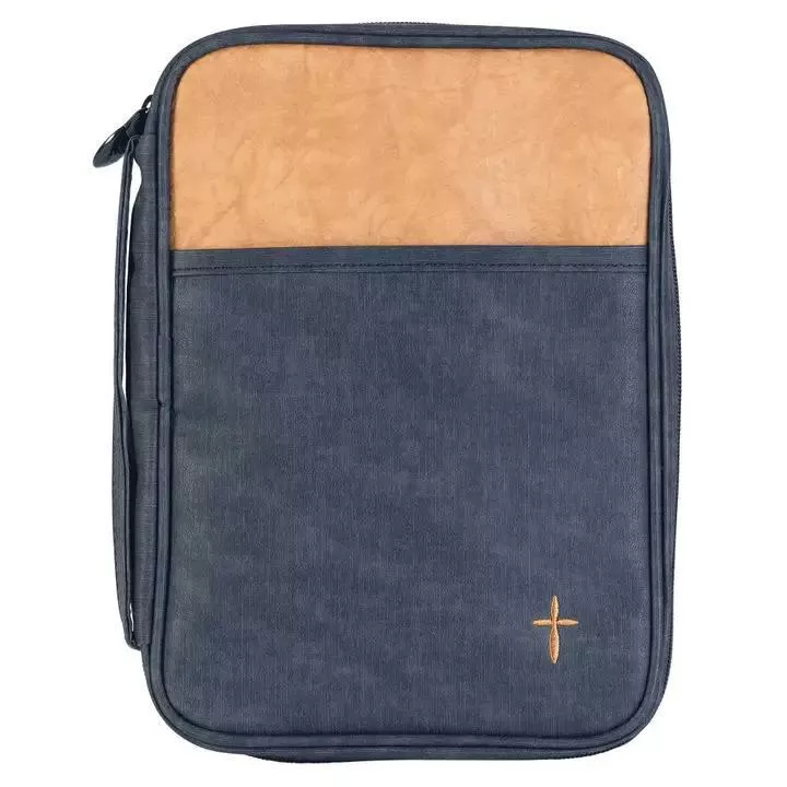 Black & Tan with Cross Large Bible Cover