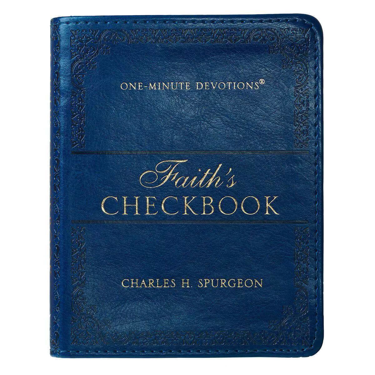 Faith’s Checkbook Navy Blue Faux Leather One-Minute Devotions