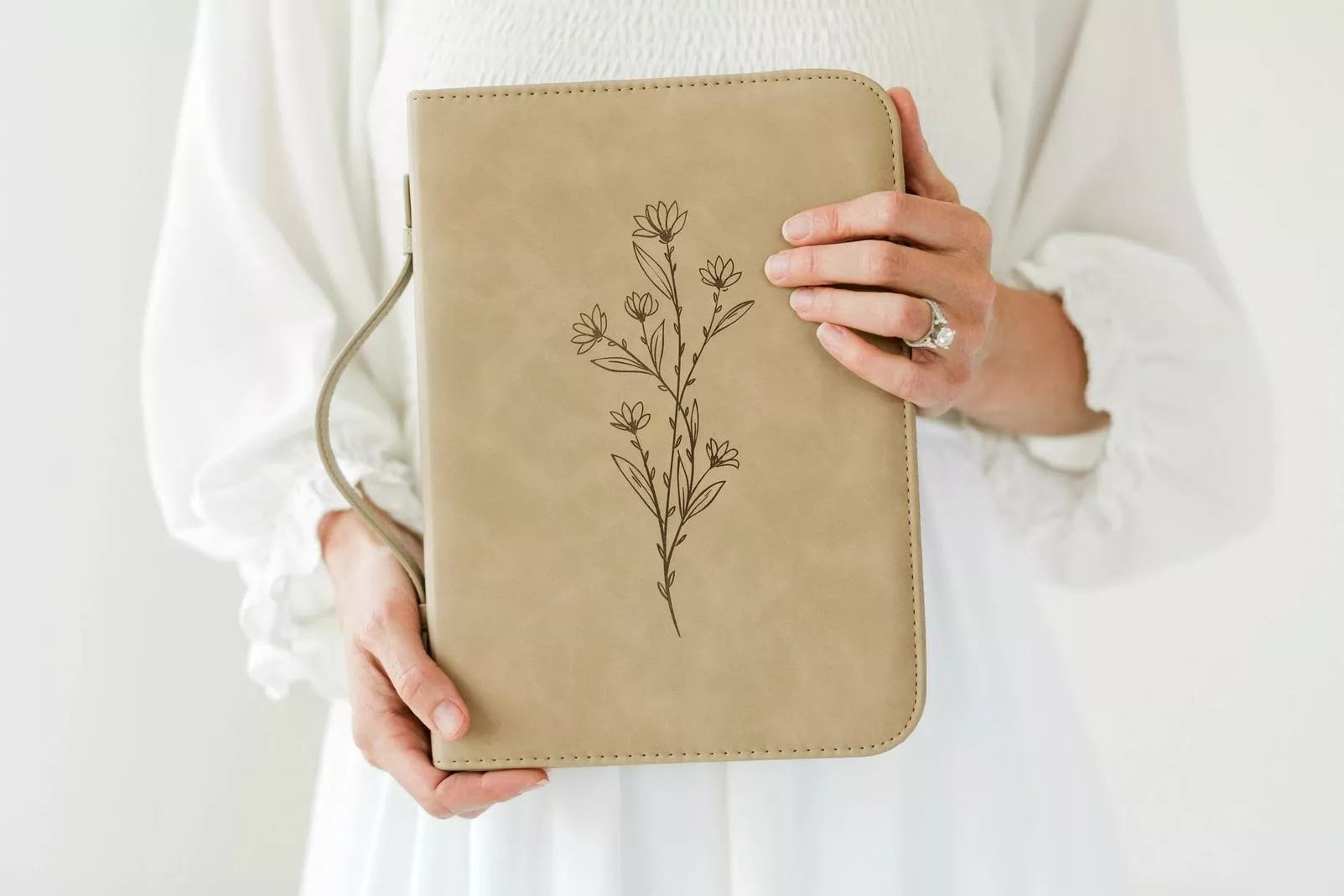 Floral, Debossed Bible Cover, Bible Case, Book Holder
