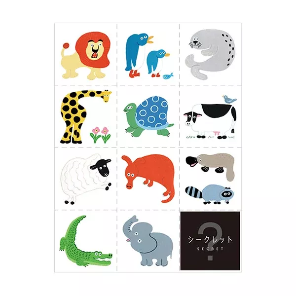 Hitotoki Large Size Sticker Zoo