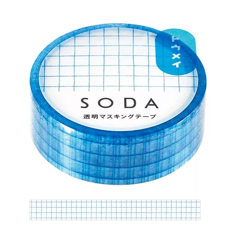 Hitotoki Soda Transparent Masking Tape Grid