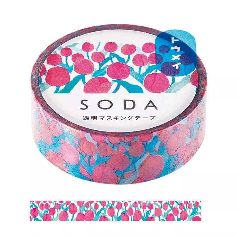 Hitotoki Soda Transparent Masking Tape Tulips