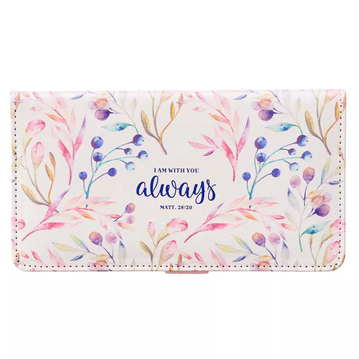 I Am With You Always Faux Leather Checkbook Cover – Matthew 28:20