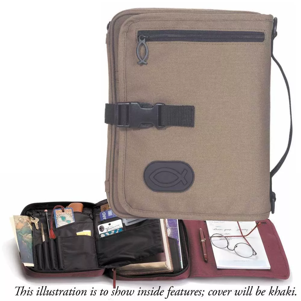 Khaki XL Ultimate Organizer Bible Cover
