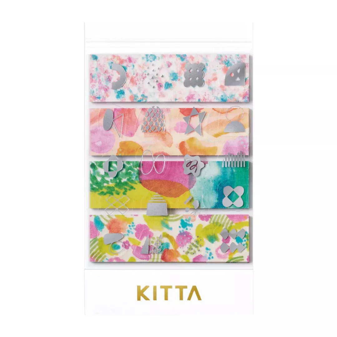 KITTA Washi Tape - Collage Suisai (Silver Foil)