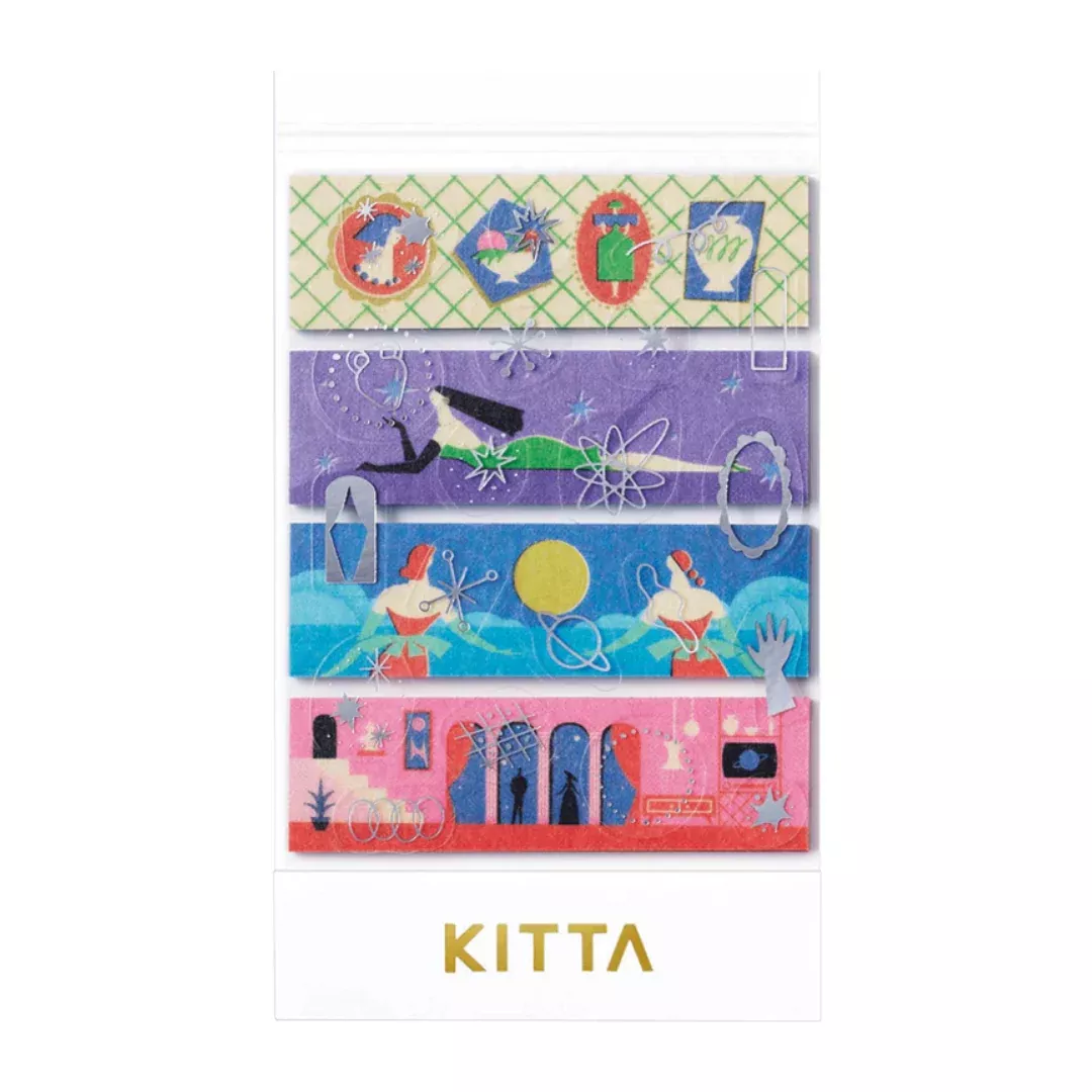 KITTA Washi Tape - Collage Waxy (Silver Foil)