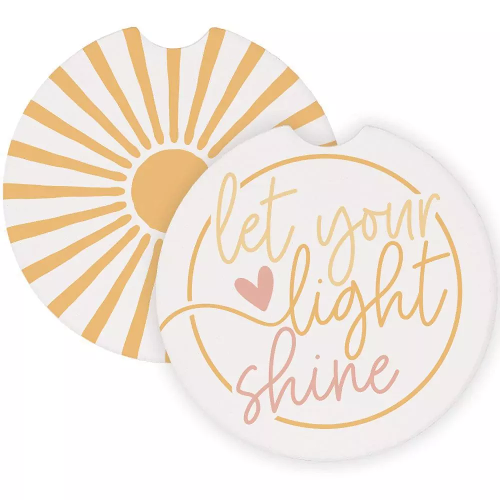 Let Your Light Shine Sun – Car Coasters