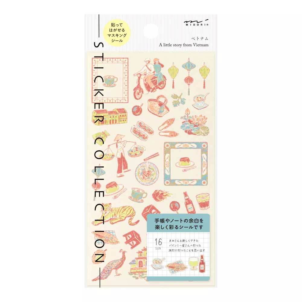 Midori Sticker 2718 Vietnamese Motifs