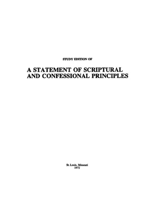 A Statement of Scriptural & Confessional Principles (ebook Edition)