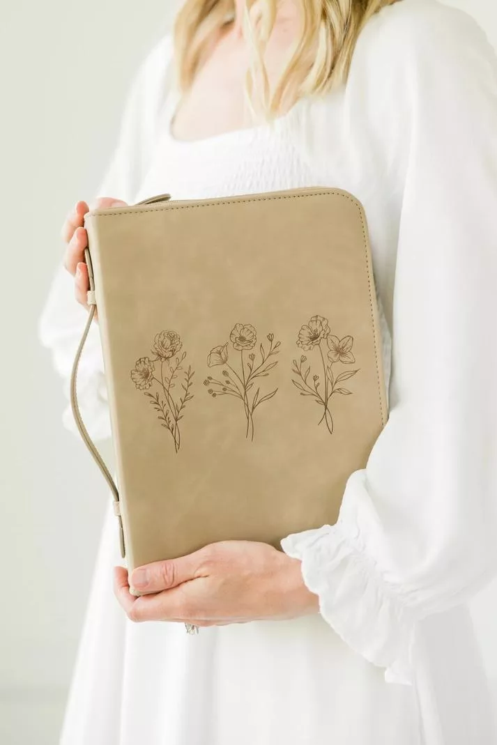 Trio Floral Vegan Leather Bible Case, Bible Cover