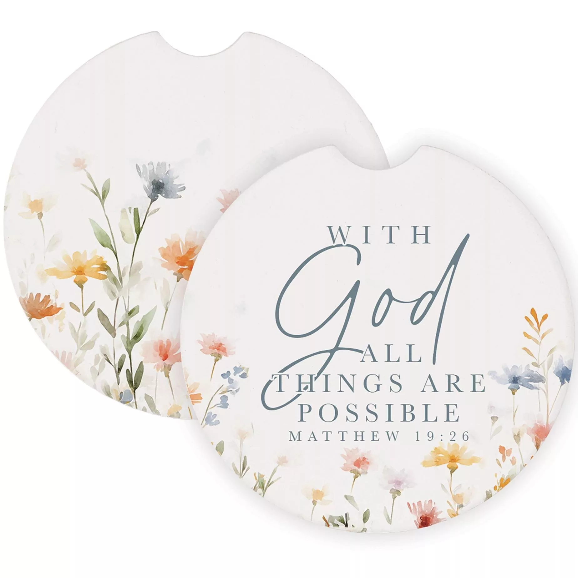 With God Wildflowers – Car Coasters
